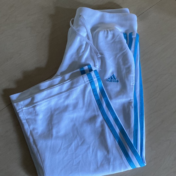 adidas Pants & Jumpsuits Adidas Three Stripe White Wide Leg High